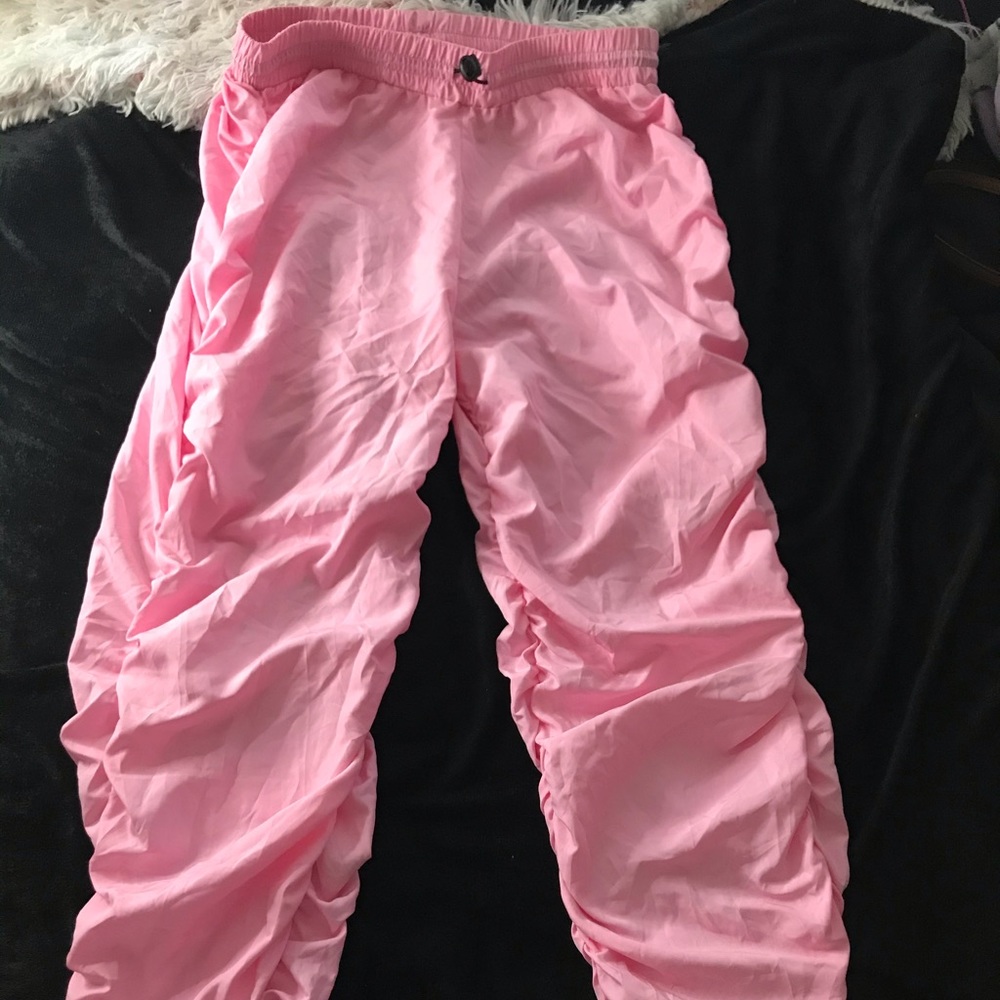 Pink stacked pants